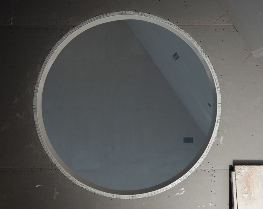 The circular opening, boarded and ready for plaster.