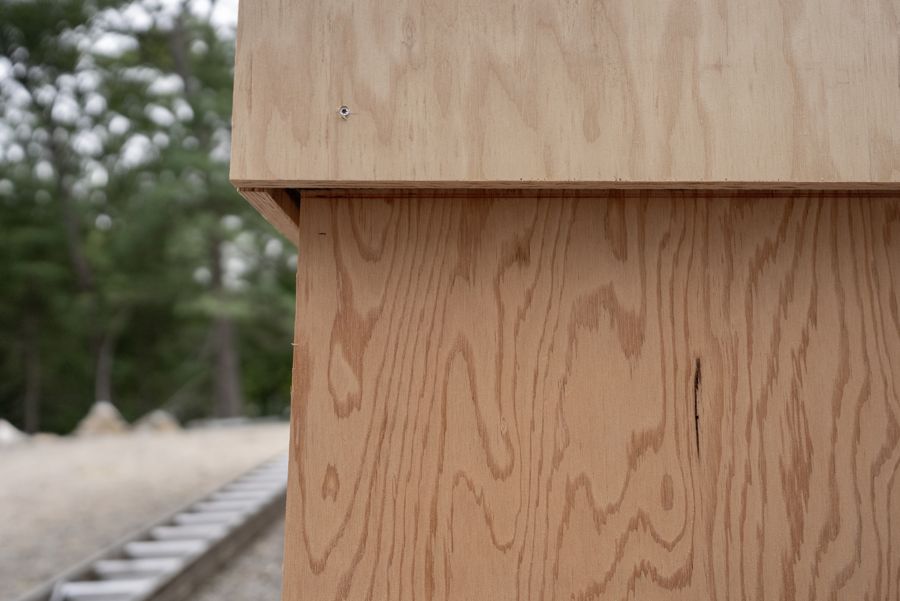 Two shingles before coating, showing the lap.